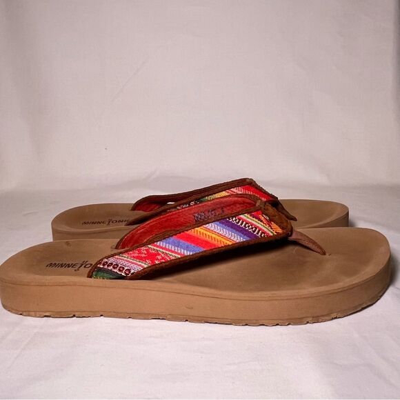 Minnetonka Thong Sandals Red Brown Size 9 - Picture 6 of 8